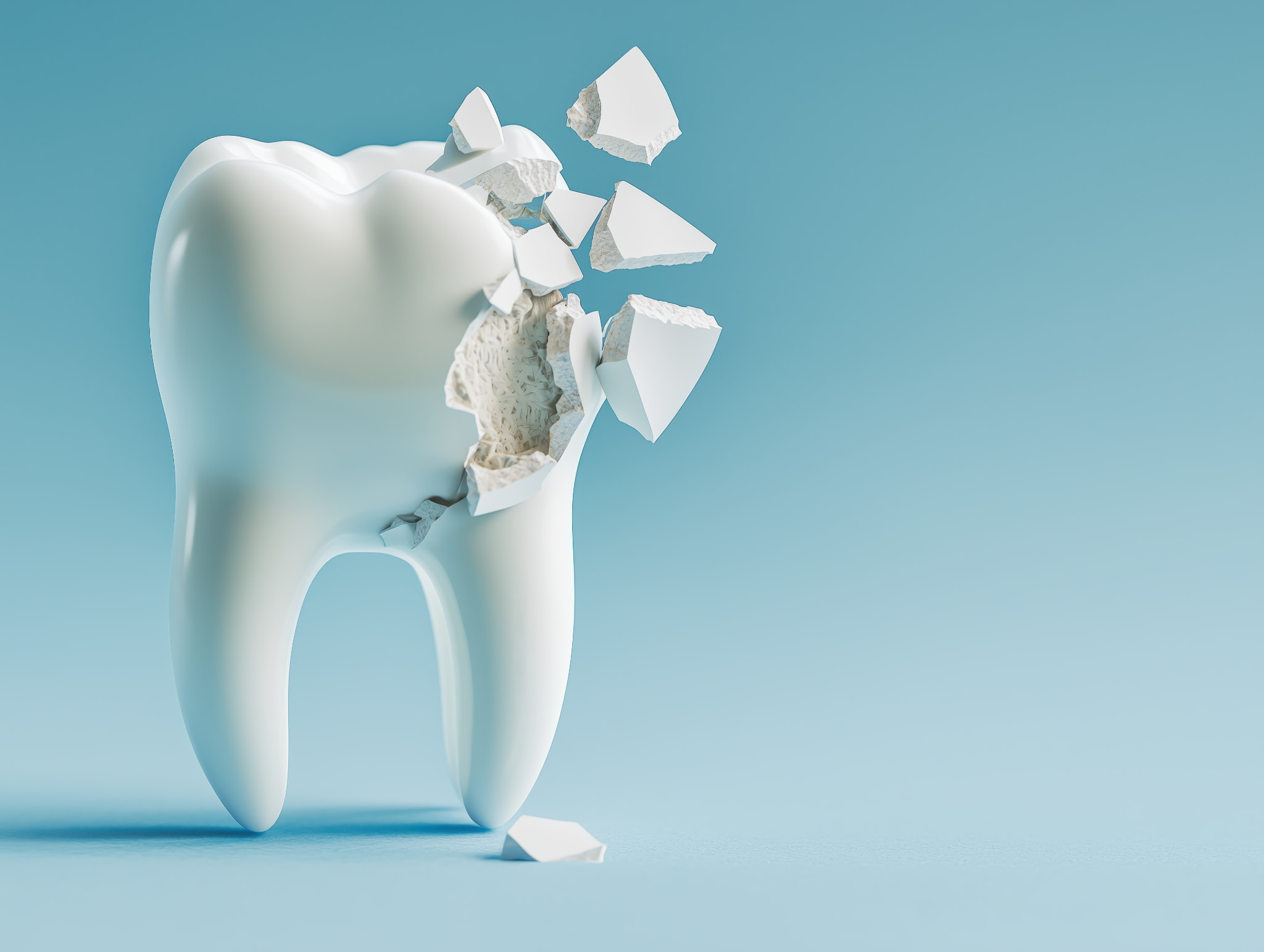 セラミックの歯が割れたイメージ