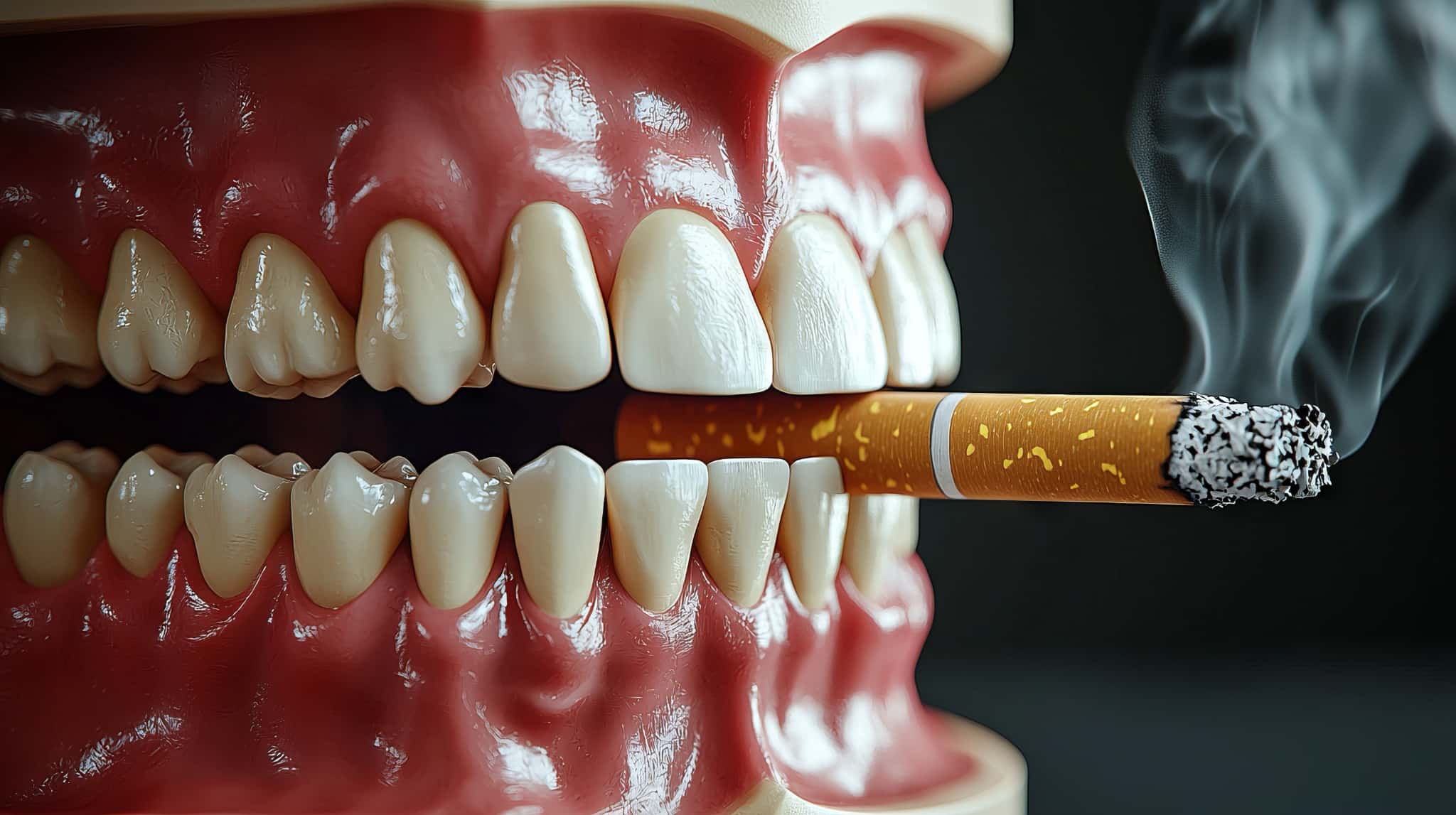 喫煙が歯周病に影響するイメージ
